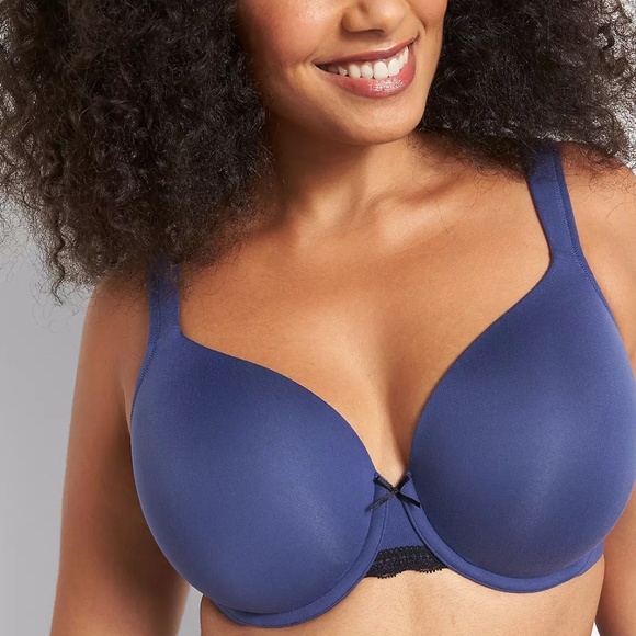Cacique Lightly Lined Full Coverage Navy Blue Bra Women's Size 44DDD - Picture 2 of 15